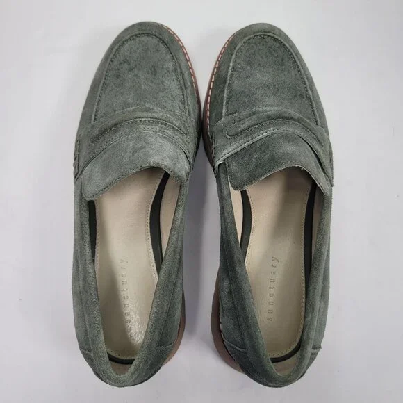 Sanctuary Westside 2.0 Women's Olive Green Leather Loafers US Size 9M - Picture 5 of 8
